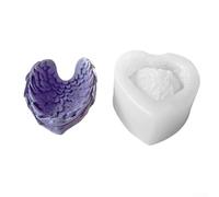 Angel Wings Silicone Moulds Flexible Tray for Candle Making Chocolate Baking Resin Crafts Non-Stick Reusable White Easy-Clean Home Office Decor(Small)
