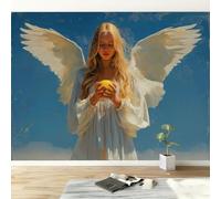 Angel Wings Sky Photo Wallpaper 250 x 175 cm, Wall Mural Non-Woven 3D Wallpaper Décor Art Poster Picture Design for Living Room Bedroom Dorm Décor, Blue
