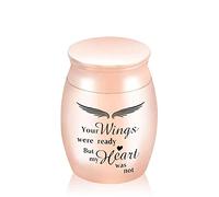 Angel Wings Small Keepsake Urns for Human Ashes Memorial Cremation Urns Pet Ashes Holder -Your Wings Were Ready My Heart was Not