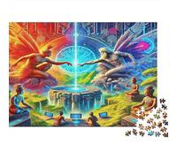 Angel Wings Thick Cardboard Puzzle Fairy And Human Meeting Cognitive Development for Kids Beginners Family Party Fun 1000 Piece Jigsaw Puzzle 70x50cm/1000pcs