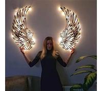 Angel Wings Wall Art | Angel Wings Metal Wall Art with LED Lights | Hanging Angel Wing Wall Sculptures | Modern 3D Angel Wings Wall Sculptures Indoor Outdoor Wall Hanging Decorations for Home Bedroom