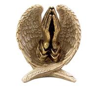 Angel Wings with Praying Hands Cast Resin Figurine Statue, 5 Inch