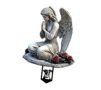 Angel with Acrylic Decorative Figure, Waterproof Memorial Plaque, Mourning Support Suitable for Memorials in Cemetery, Garden, And
