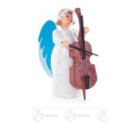 Angel With Bass, Standing H = Ca 7 CM New Ore Mountains Christmas Figures Wood