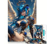 Angel with Blue Hair Adult Jigsaw1000 Pieces Cognitive Train Game Tight Interlock No Gaps Calming Mental Break Activity (38x52cm)