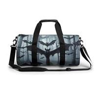 Angel with Blue Wings Gym Bag Small Travel Duffle Bag with Compartment Carry On Weekender Bag for Women Men, Purple Black Goth Spooky Bat, 17.7in/9in/9in