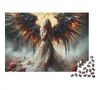 Angel with Burning Wings Jigsaw Puzzle Angel 1000 Pieces Thick Cardboard Premium for Collectors Mind Gift Party Puzzle Game 70x50cm/1000pcs