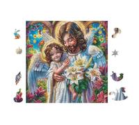 Angel with Child 100 Piece Count Premium Jigsaw Puzzle For Adults Teens 14+ Concentration Training Indoor Game Family Game Night 28x28cm