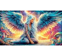 Angel with colorful wings in mystical forest Adult Jigsaws 1000 Piece - Hard Difficult Challenging Game Home Activity Gift 38x52/1000pcs