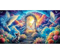 Angel with fiery wings holding broken heart 1000 Piece Puzzle for Adults - Recycled Paper Fun Present & Challenging Family Game 38x26/1000pcs