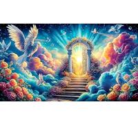 Angel with fiery wings holding broken heart 1000 Pieces Adult Jigsaw Puzzle - Challenging Educational Game Decompression for Adults Kids 75x50/1000pcs