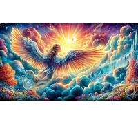 Angel with glowing wings under moonlit garden Jigsaw Puzzle for Kids 1000 Pieces - Fun and Challenging Game for Adults Family 38x52/1000pcs
