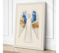 Angel with Golden Wings Canvas Wall Art Print 18x12 Inch (46 x 30 cm)