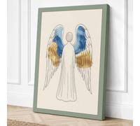 Angel with Golden Wings Canvas Wall Art Print 36x24 Inch (91 x 61 cm)