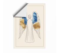 Angel with Golden Wings Minimalist Unframed Wall Art Print A1 (84.1×59.4cm), Wall Decor for Living Room, Bedroom, Office & Home, Art Gift