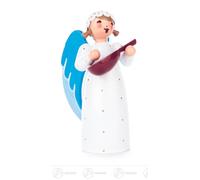Angel With Mandolin Standing H = Ca 7 CM New Ore Mountains Christmas Figures