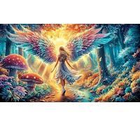 Angel-with-radiant-wings-soaring-through-clouds 1000 Pieces Recycled Paper Jigsaw Puzzle Impossible Hard Difficult Educational Games Great Gift Idea for Adults and Kids Age 12 Years Up 38x52/1000pcs