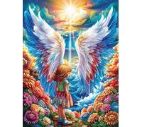 Angel with Rainbow Wings 1000 Pc Classic Jigsaw Puzzle Mitos Animal Planta Puzzle for Adults Hard Challenging Hobby Home Decor Poster High-grade Rigid Cardboard 1000 PCS