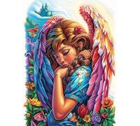 Angel with Rainbow Wings in A Magical Forest 500 Piece Premium Jigsaw Puzzle Scenery Science Fiction For Men Educational Decompression Adults Anxiety Memory Care Mothers Valentines Wooden 500 PCS