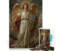 Angel with Sword And Shield 1000-piece Jigsaw Puzzles Brain Focus Game Expert Cutting Craftsmanship Fascinating Hobby for Idle Moments (38x26cm)
