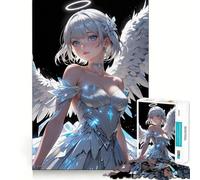 Angel with White Wings 1000-piece Jigsaw Puzzles Brain Focus Game Expert Cutting Craftsmanship Fascinating Hobby for Idle Moments (38x26cm)