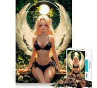 Angel with White Wings Jigsaw Puzzle 1000 Mental Recall Game High Accuracy Cutting Craft Interactive Brain Challenge for Home (50x75cm)
