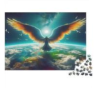 Angel with Wings Jigsaw Puzzle for Adults 1000 Piece Jigsaw Puzzle Earth View Relaxing Gift Focus Home 70x50cm/1000pcs