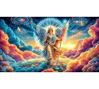 Angel-with-wings-over-Earth Educational Games 1000 Pieces Jigsaw Puzzle for Adults Wall Decoration and Gifts Beautiful Decoration Puzzle for Adults Kids 38x52/1000pcs