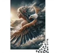 Angel Woman Jigsaw Puzzle for Adults 1000 Piece Jigsaw Puzzle Eagle Wings Relax Home Decor Gift 52x38cm/1000pcs