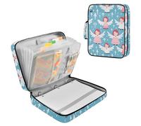 Angel Zipper Binder Bag 3 Ring 6-Tab Expanding File Folder 500 Sheets Organizer for School Work Office