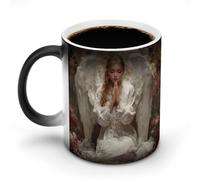 Angel1 and Floral Cute Color Changing Mug Ceramic Heat Sensitive Mugs Magic Coffee Cup with Handle 12 Oz