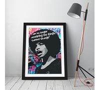 Angela Davis Activist Graffiti Quote - Banksy Style Framed Wall Art Picture Print - A1 - Black Frame