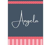 Angela: DOTTED Journal Retro Sketchbook A4 Thick LARGE XL Notebook 200 Pages DOT GRID Paper Vintage Name Gifts For Angela Luxurious MATTE Cover 8.5"x11"