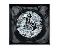 Angela Harding Swallows and Sea Crystal Dome Paperweight