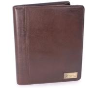 Catwalk Collection Handbags - Women's Leather A5 Conference Folder - Zip Travel Document Holder - Fits Tablet and Business Cards - Angela - Brown