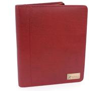Angela Leather A5 Travel Zipped Folder With Notepad Catwalk Collection Handbags Red A5