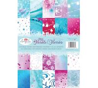 Angela Poole Florals and Flurries-Card Pack, Paper, Blues and Pinks, A4