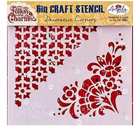 ANGELA POOLE LTD Angela Poole-Craft Stencil-Decorative Corners, 6 X 6 INCHES