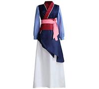 Angelaicos Womens Princess Mulan Costume Dress Chinese Heroine Party Ball Gown, Purple, XL