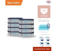 Angelcare OdourSeal Octagonal Refills 8 Pack - Effective Nappy Disposal Solution