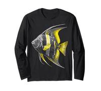 Angelfish Drawing Portrait Animal Motif Illustration Long Sleeve T-Shirt