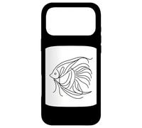 Angelfish Line Art Ocean Fish Minimalist Design Case for iPhone 17 Pro Max
