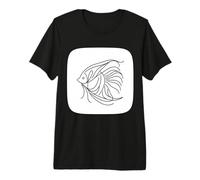 Angelfish Line Art Ocean Fish Minimalist Design Premium T-Shirt