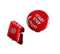 Angelguoguo Car Steering Wheel M Start Stop Engine Button Switch for BMW 3 Series E90 E92 E93 M3 2007-2013/1 Series E81 E82 E87 E88 2006-2011/X1 E84 2008-2015 (Red)