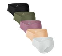 Angelhood 5 Pack Maternity Underwear Seamless, Pregnancy Postpartum Panties Wave Edge No Show Bikini Under Bump, Large, Multicoloured B, S