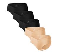 Angelhood 5 Pack Maternity Underwear Seamless, Pregnancy Postpartum Panties Wave Edge No Show Bikini Under Bump, Medium, Multicoloured E, M