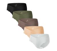 Angelhood 5 Pack Maternity Underwear Seamless, Pregnancy Postpartum Panties Wave Edge No Show Bikini Under Bump, Multicoloured C, M