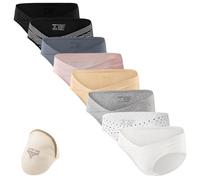 Angelhood Cotton Maternity Underwear Under Bump, Healthy Pregnancy Panties Postpartum Underwear Multi-Pack with Laundry Bag, 8 Pack Multicoloured J, XL