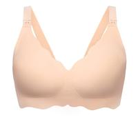 Angelhood Nursing Bra for Women, Pack of 3, Without Underwire, with Extensions and Clips, Beige, L