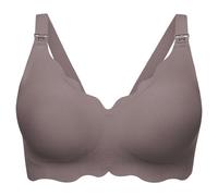 Angelhood Nursing Bras for Breastfeeding Ultra Comfort Seamless Maternity Bra Wireless Pregnancy Bralette with Bra Extender, Brown, L